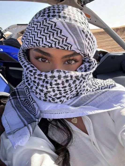 Universal square scarf tactical scarf Muslim headscarf warm outdoor Arabic square scarf sun protection mask outdoor windproof